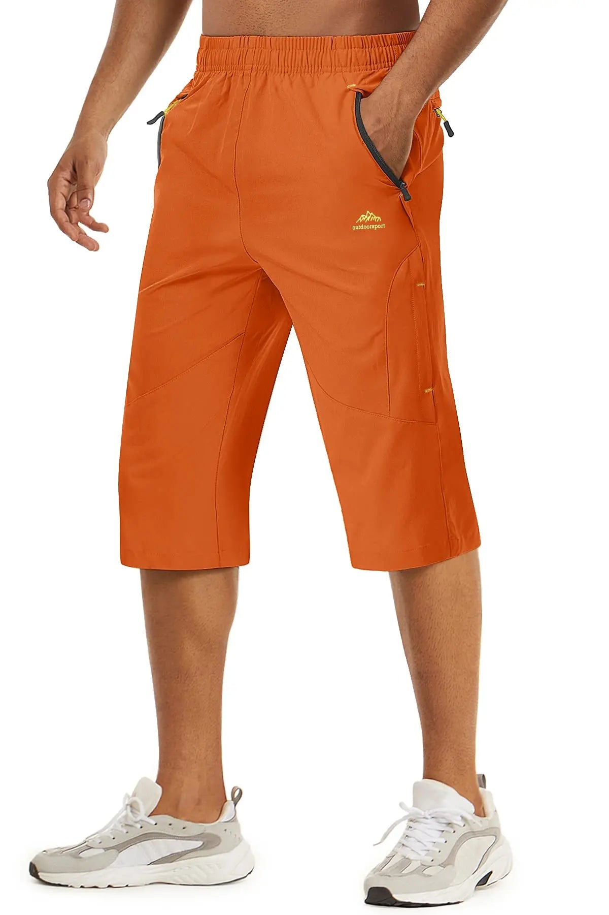 TACVASEN-Short capri d'été pour homme, vêtement long à séchage rapide, pour randonnée, camping, montagne, travail, poche zippée, pêche en plein air, 3/4 Planète Rando