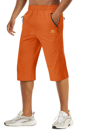 TACVASEN-Short capri d'été pour homme, vêtement long à séchage rapide, pour randonnée, camping, montagne, travail, poche zippée, pêche en plein air, 3/4 Planète Rando