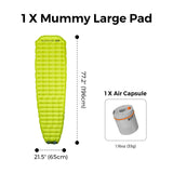 Matelas gonflable ultraléger avec pompe intégrée R-Value 9.4 confort -35°C "FLEXTAILGEAR - TINY Sleeping pad R09"