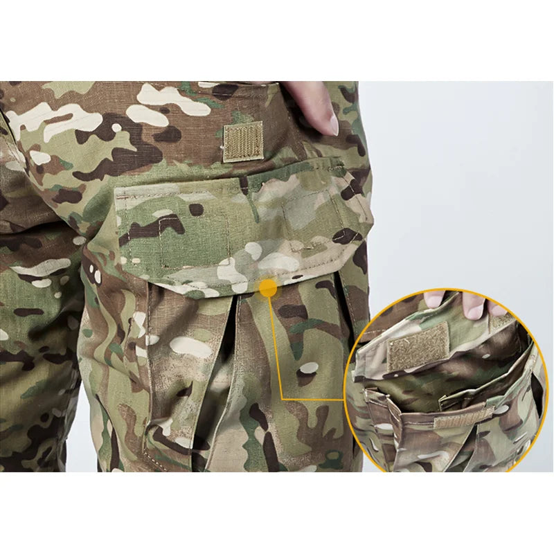 Pantalon de Combat pour hommes avec genouillères, pantalon de Sport Cargo tactique, Camouflage Multicam, Trekking, vêtements de chasse Emersongear