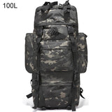 Sac à dos tactique avec housse de pluie 100L résistant 900D "L&Q Army - BL023"