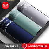 Lot de 3 boxer en coton pour homme, sous-vêtements respirants, boxers antibactériens au graphène "MiiOW - MW820-3P"