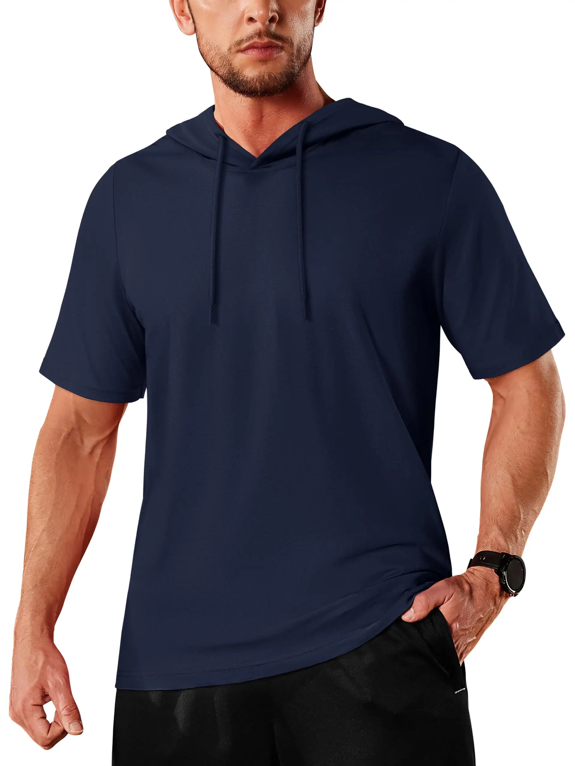 T-shirt à capuche légers en coton pour l'été, manches courtes "TACVASEN - TS300"