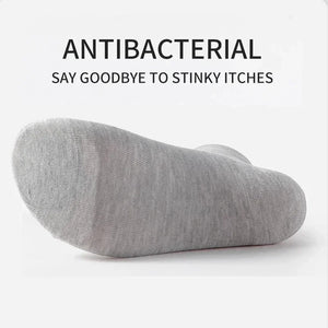 Lot de 5 paires de chaussettes homme en fibre de bambou antibactériennes "MiiOW - MQL2B28368", couleurs gris et noir, présentées sur fond blanc. Marque MiiOW.