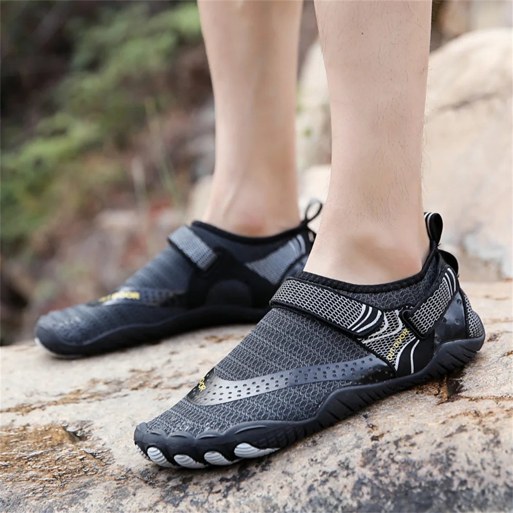 Chaussures d'eau antidérapantes à cinq doigts pour hommes et femmes, baskets légères à séchage rapide, pour pataugeoire en plein air, natation, pieds nus Planète Rando