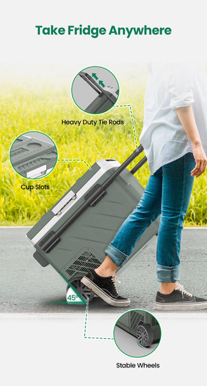 Alpicool-Mini réfrigérateur de voiture portable, refroidisseur à compresseur, EZGW, 40L, 50L, 60L, 12 V, 24V DC, 100 V-240V AC, congélateur pour camping, barbecue Planète Rando