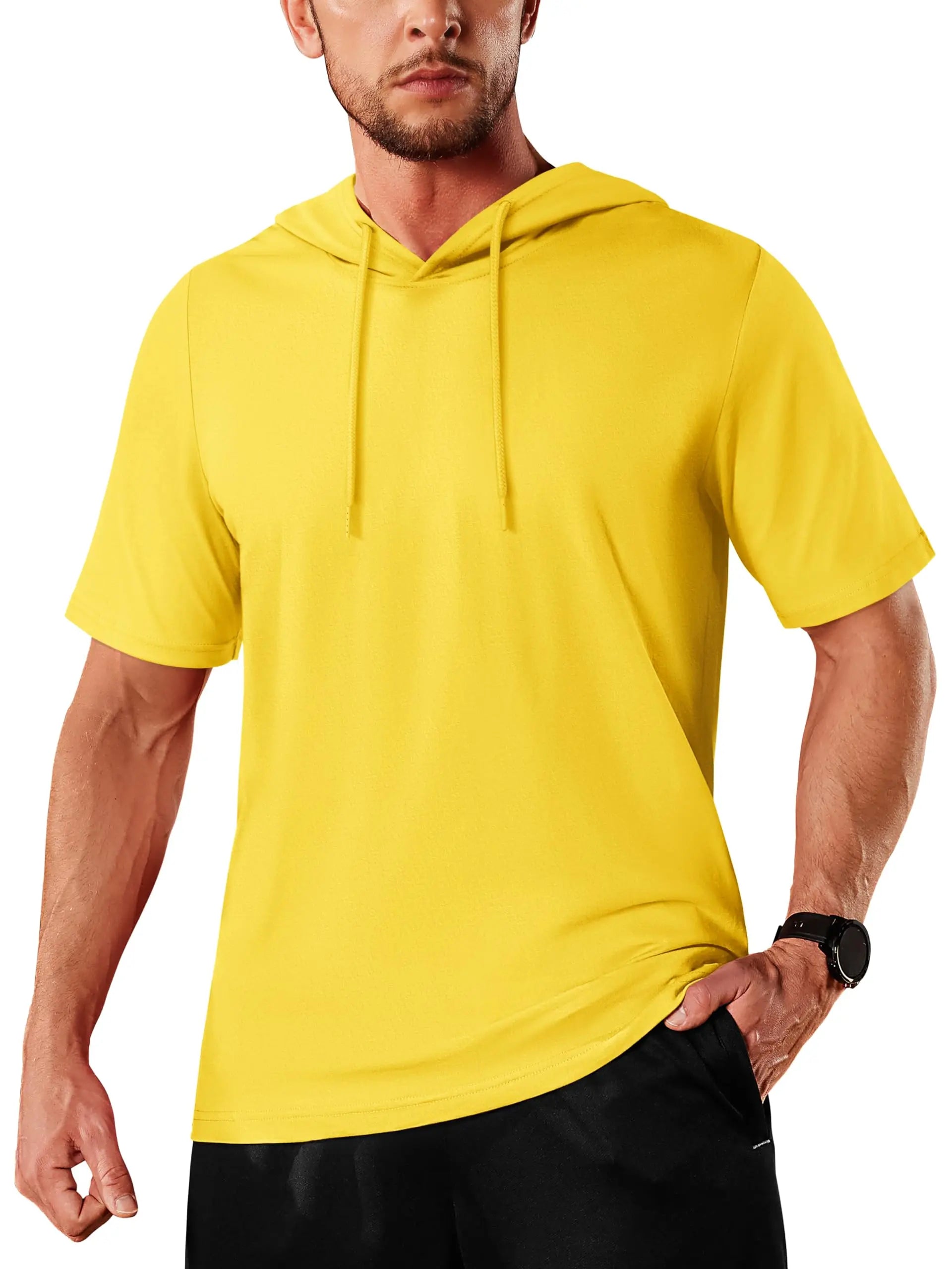 T-shirt à capuche légers en coton pour l'été, manches courtes "TACVASEN - TS300"