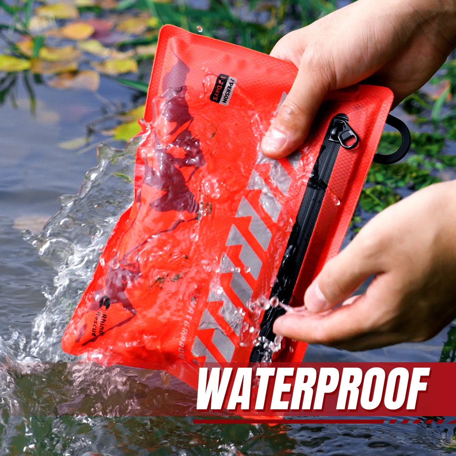 Trousse de premiers secours, ultralégère et étanche 280g "RHINO RESCUE - Mini First Aid Kit"