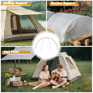 Poteau de tente en alliage d'aluminium, 4.3M/3.6M, Support de Camping, accessoires de remplacement pour randonnée, auvent, cadres d'abri, tiges, 1 pièce/2 pièces Top Pole