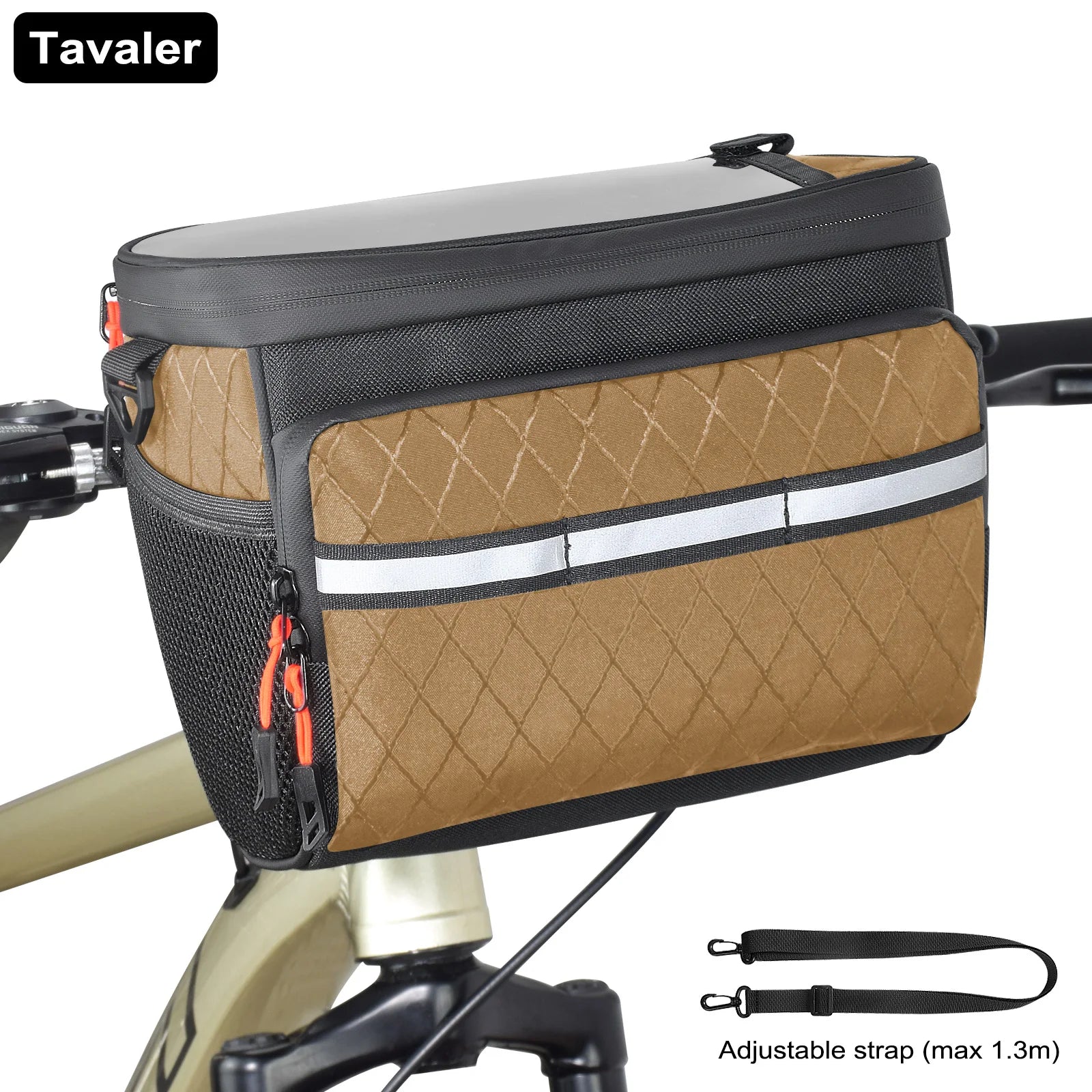 Sac avant de vélo New6L, multifonctionnel, grande capacité, panier de vélo isotherme avec écran tactile, accessoire de vélo multi-poches pour l'extérieur Planète Rando