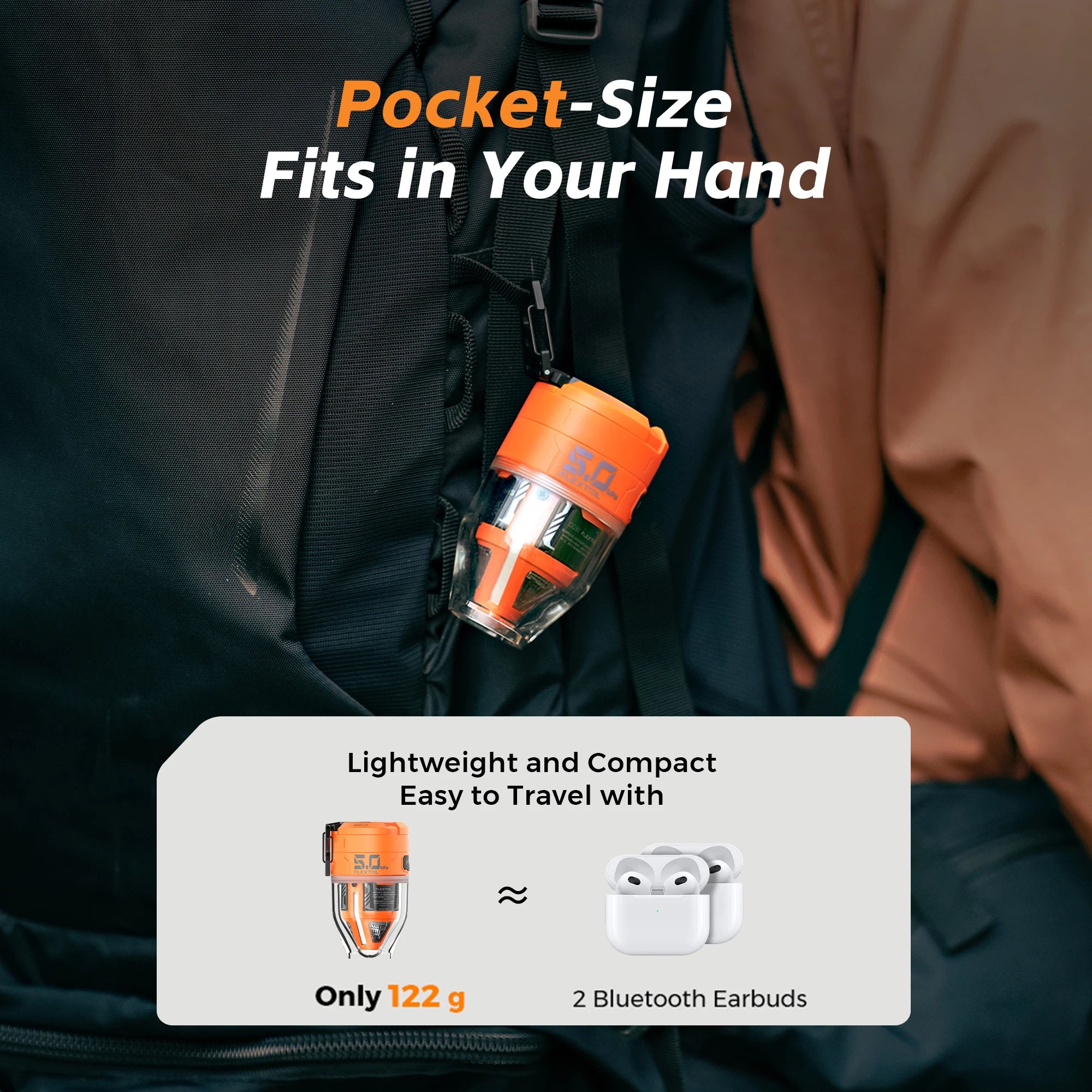FLEXTAIL MAX PUMP 3 - Pompe à air électrique, pompe de camping portable avec lumière ambiante à 3 niveaux pour lit pneumatique, matelas de couchage, sac sous vide Planète Rando