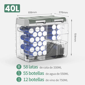 Alpicool NLS 20L 30L 40L réfrigérateur de voiture Mini réfrigérateur congélateur 12 V refroidisseur à compresseur Portable 12/24 V DC 100-240 V AC pour le Camping Planète Rando