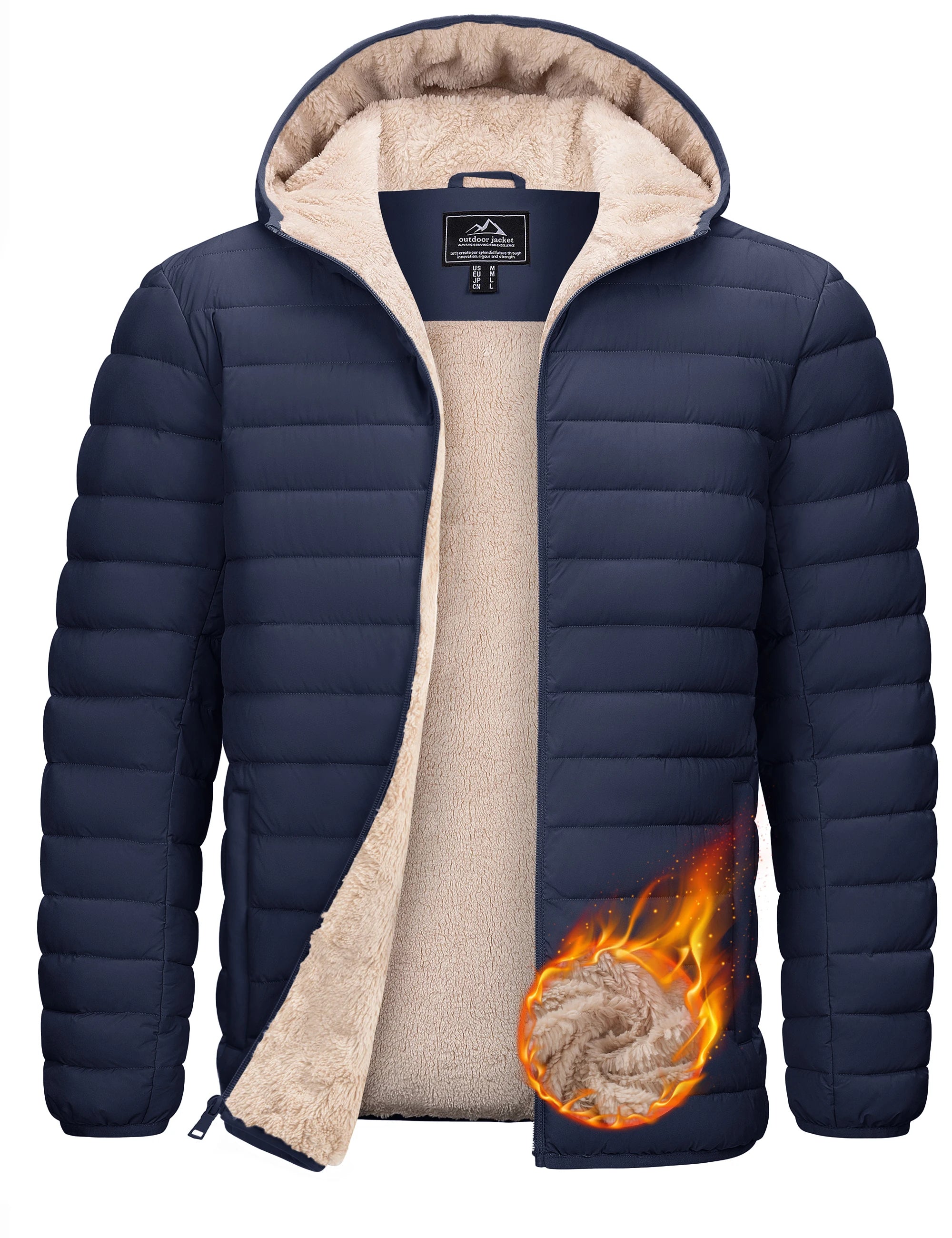 Doudoune isolante doublée sherpa imperméable à capuche "TACVASEN - CTD1"