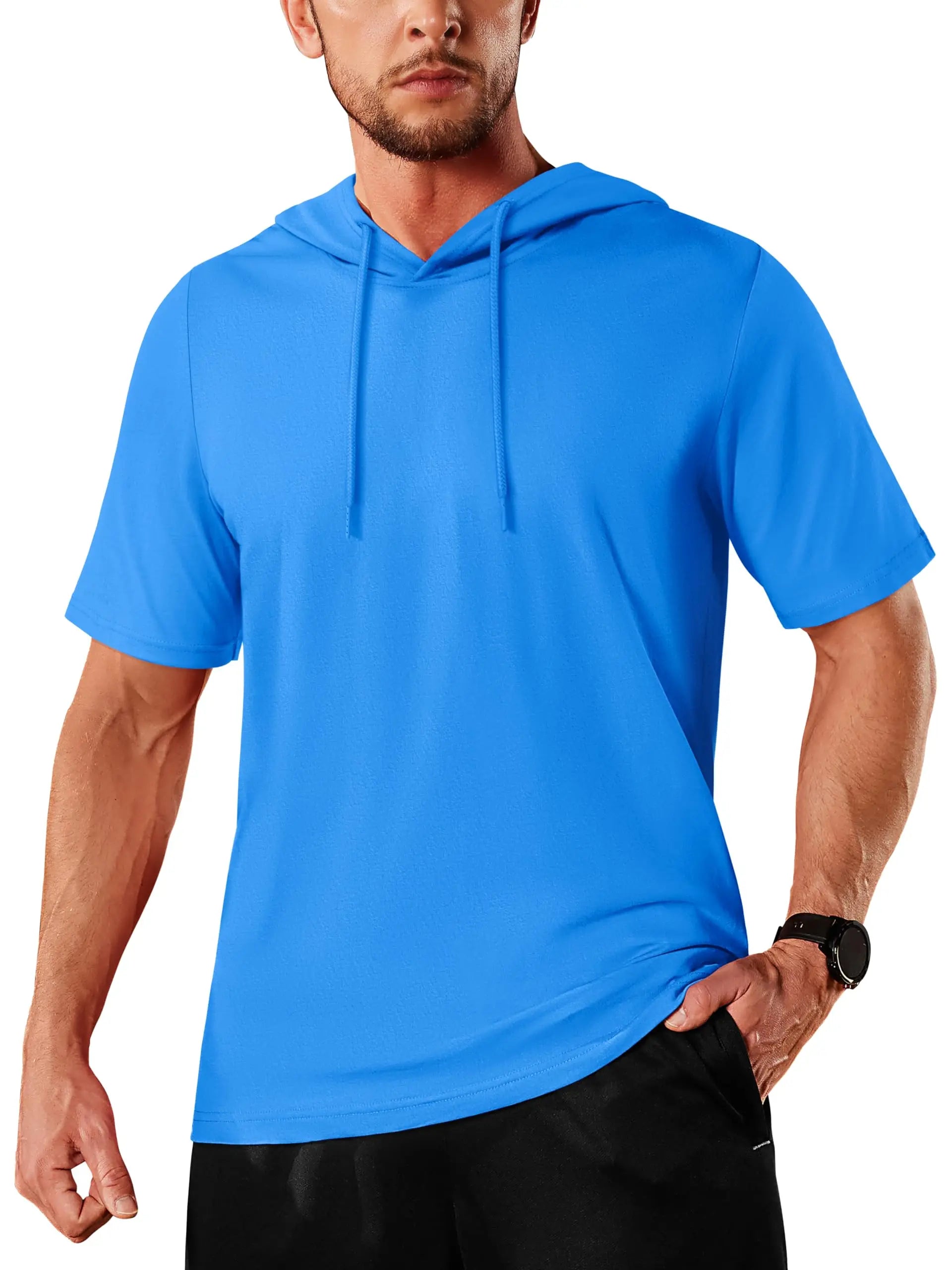 T-shirt à capuche légers en coton pour l'été, manches courtes "TACVASEN - TS300"