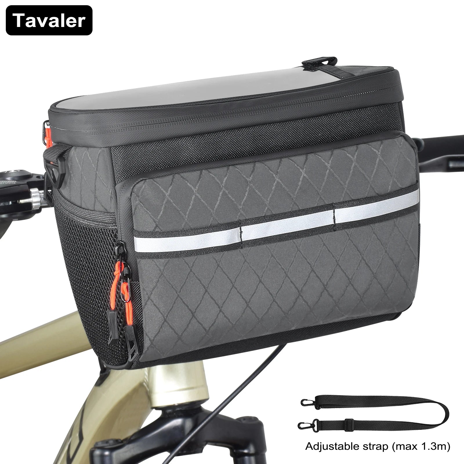 Sac avant de vélo New6L, multifonctionnel, grande capacité, panier de vélo isotherme avec écran tactile, accessoire de vélo multi-poches pour l'extérieur Planète Rando
