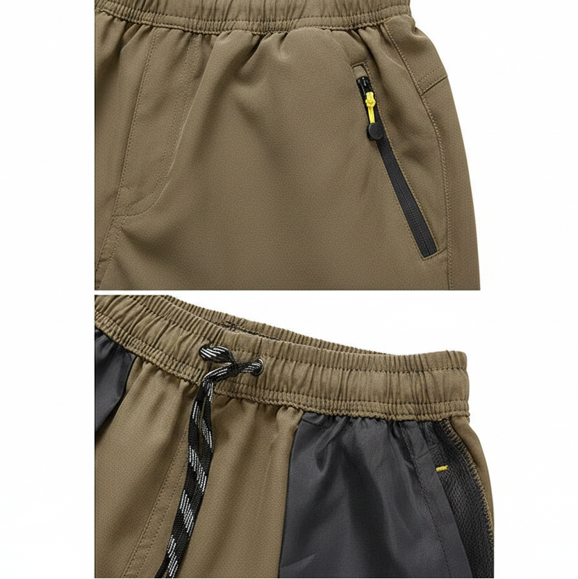 TACVASEN-Short capri d'été pour homme, vêtement long à séchage rapide, pour randonnée, camping, montagne, travail, poche zippée, pêche en plein air, 3/4 Planète Rando