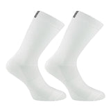 Trois paires de chaussettes de cyclisme pour hommes Daven Socks - YD-345, longueur ras du cou, en blanc, jaune néon avec accents noirs, et noir sont présentées côte à côte sur un fond blanc.