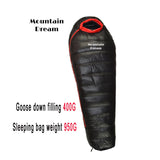 Sac de couchage momie en duvet d'oie 95% 800FP [+2C° confort] jusqu'à [-15°C confort] "Mountain Dream - Fill series Extended"