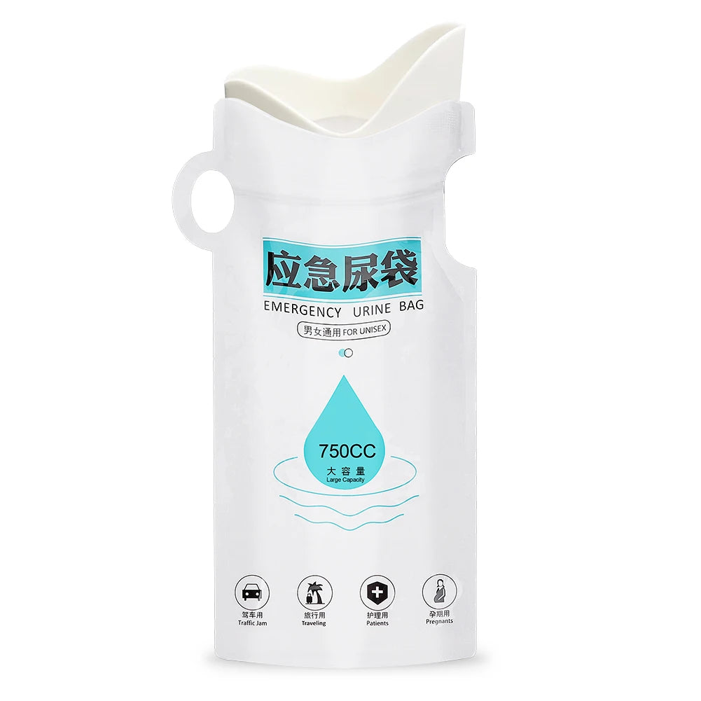 Sacs urinaires jetables de 750 ml, sacs d'urgence pour uriner en extérieur, sacs anti-fuites pour voiture, auto-scellants pour les embouteillonnages Planète Rando