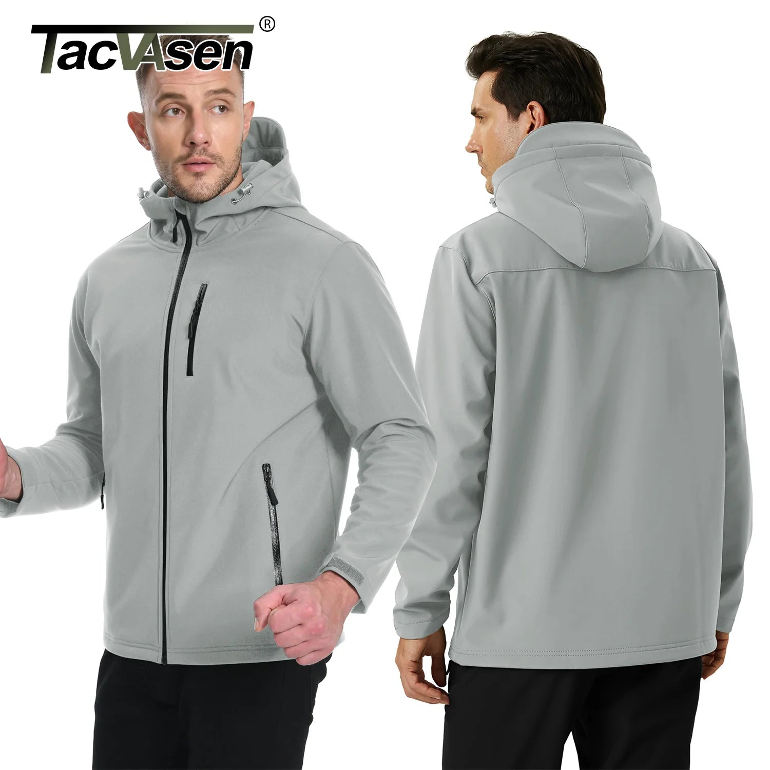 Softshell / veste en polaire imperméable à capuche pour homme "TACVASEN - TJ659"