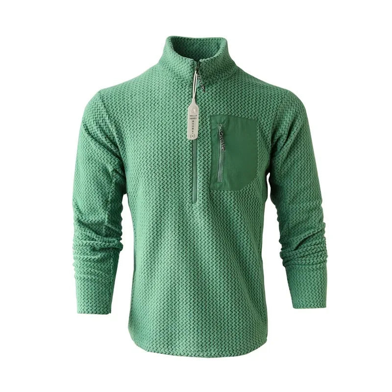 Sweat-shirt thermique / softshell polaire ondulée semi-zip manches longues unisexe "Flexstorm - FX100"