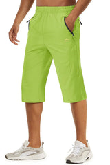 TACVASEN-Short capri d'été pour homme, vêtement long à séchage rapide, pour randonnée, camping, montagne, travail, poche zippée, pêche en plein air, 3/4 Planète Rando