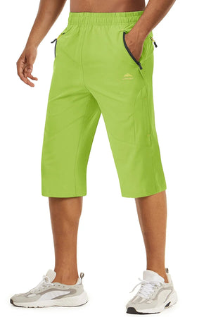 TACVASEN-Short capri d'été pour homme, vêtement long à séchage rapide, pour randonnée, camping, montagne, travail, poche zippée, pêche en plein air, 3/4 Planète Rando