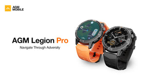 L'AGM Montre GPS Legion Pro est dotée d'un écran rond AMOLED de 1,43 pouce affichant l'heure, la date, la météo, le nombre de pas et la fréquence cardiaque. Elle est dotée d'un bracelet noir, d'une lunette métallique et est étanche 5ATM/IP68 pour un style moderne.