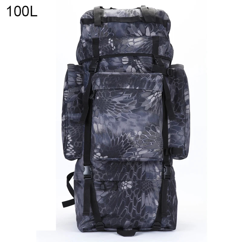 Sac à dos tactique avec housse de pluie 100L résistant 900D "L&Q Army - BL023"