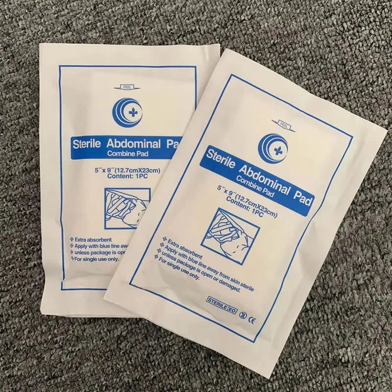 2/5/10 pièces de coussinets abdominaux ABD 5x9 pouces, accessoires de kits de premiers soins pour voyage en plein air Peel