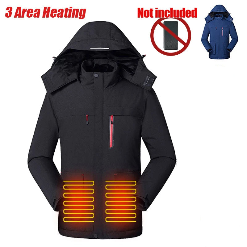 Veste chauffante / parka thermique d'hiver à 3 zones pour homme "Taurus - Smtx05"