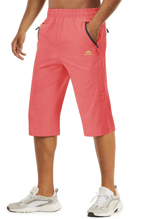 TACVASEN-Short capri d'été pour homme, vêtement long à séchage rapide, pour randonnée, camping, montagne, travail, poche zippée, pêche en plein air, 3/4 Planète Rando