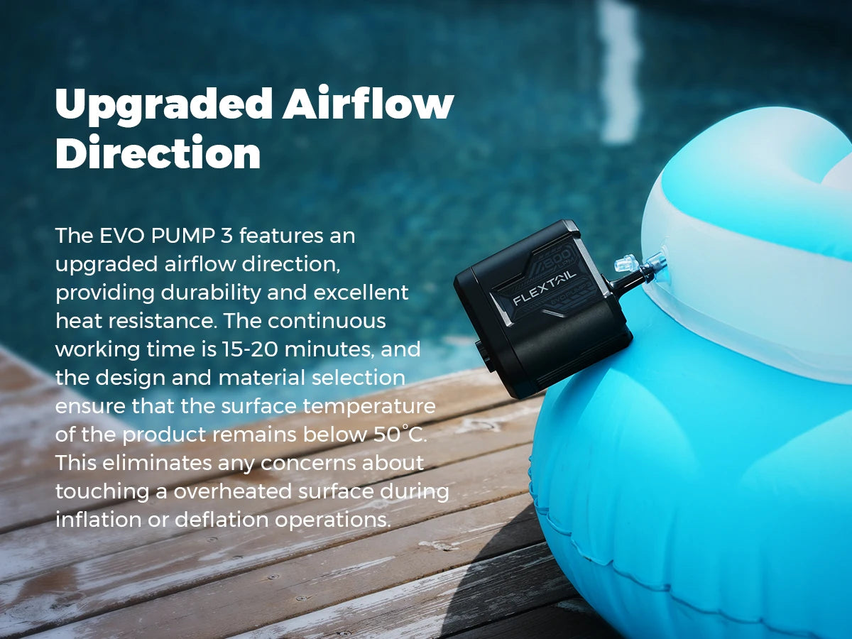 FLEXTAIL EVO PUMP 3 - 1000L/min pompe à Air électrique à haut débit d'air pompe de Camping à remplissage rapide pour lit d'air matelas piscine flotteurs bateaux Planète Rando