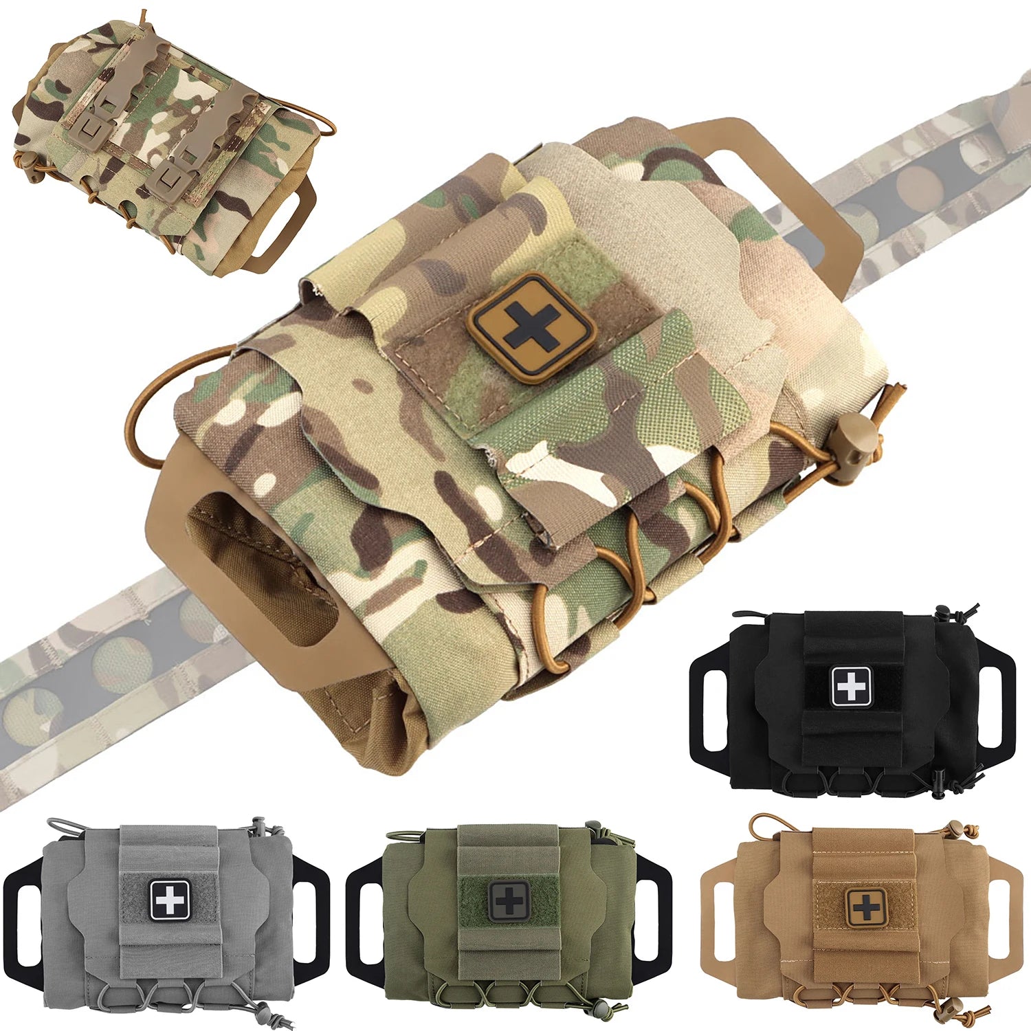 Sacoche pour ceinture tactique équipement IFAK Molle avec système en deux parties "Acewell Tactical - ACE-PH029"