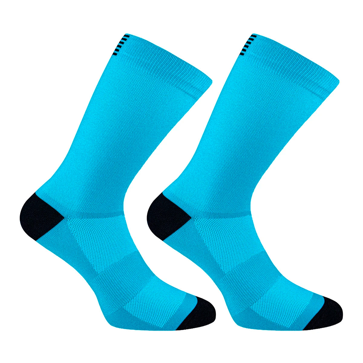 Trois paires de chaussettes de cyclisme pour hommes Daven Socks - YD-345, longueur ras du cou, en blanc, jaune néon avec accents noirs, et noir sont présentées côte à côte sur un fond blanc.