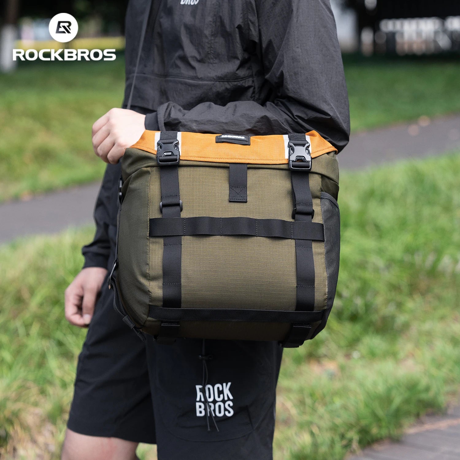 ROCKBROS – sac de vélo avant, sac à bandoulière Portable étanche, polyvalent pour plusieurs scénarios, sac de guidon extensible 24L Planète Rando