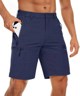 TACVASEN Short cargo d'été à 5 poches zippées, séchage rapide, pour homme, short de pêche, extensible, pour la randonnée en plein air, short de travail en nylon, léger Planète Rando