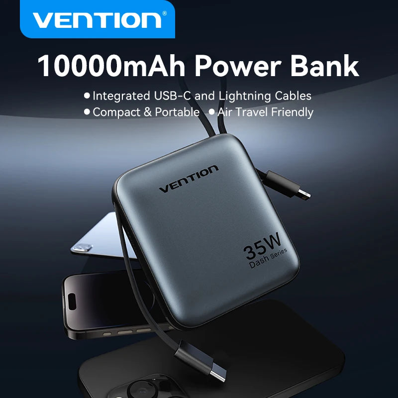 Batterie externe / powerbank 10 000 mAh à charge rapide PD35 W "Vention - Dash series"