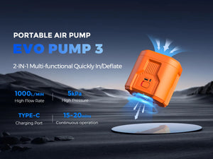 FLEXTAIL EVO PUMP 3 - 1000L/min pompe à Air électrique à haut débit d'air pompe de Camping à remplissage rapide pour lit d'air matelas piscine flotteurs bateaux Planète Rando