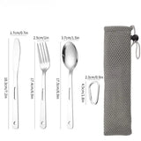 Ensemble de 3 couverts portables en acier inoxydable "Shinetrip - Kitchen portable set"