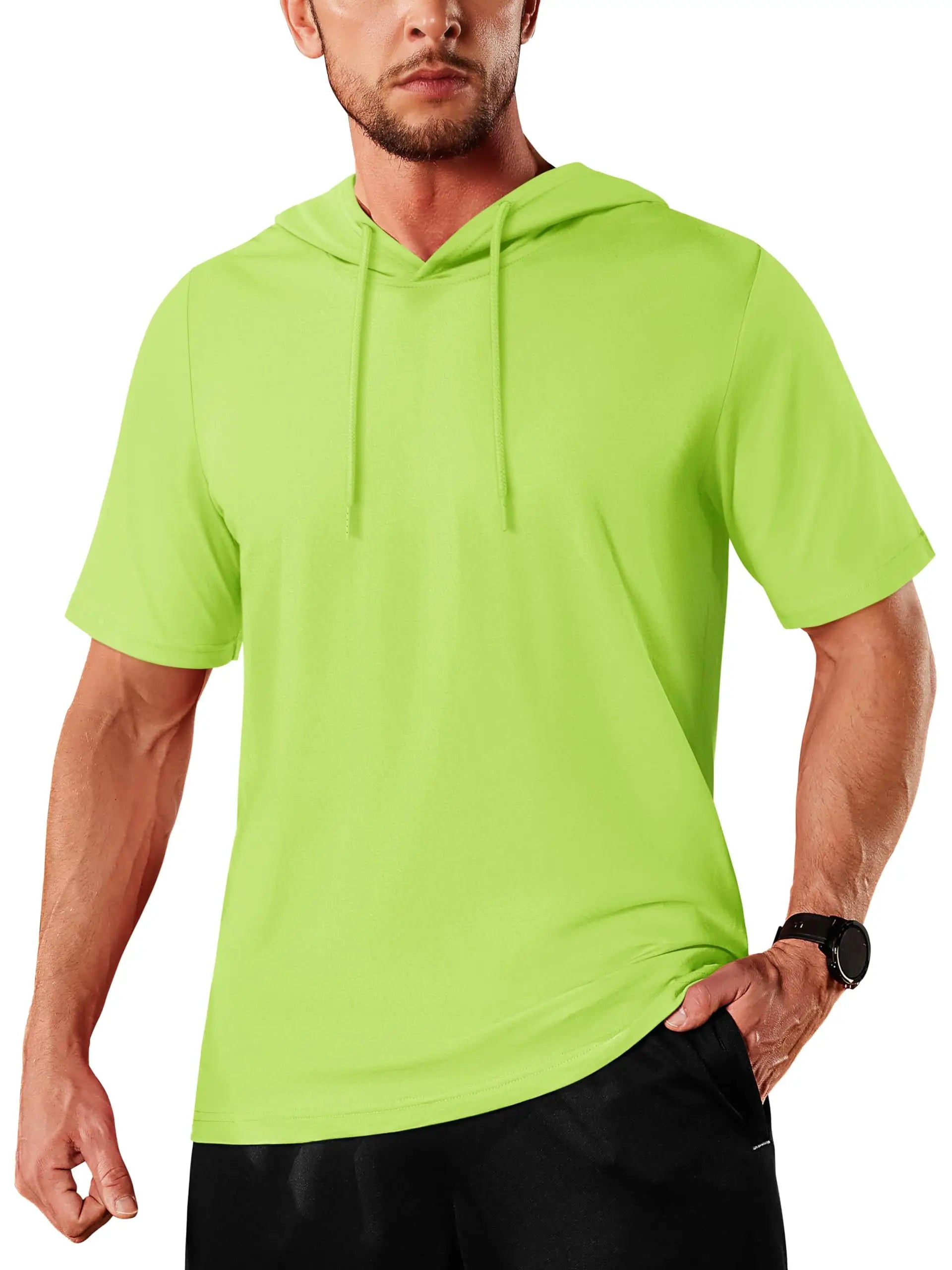 T-shirt à capuche légers en coton pour l'été, manches courtes "TACVASEN - TS300"