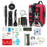 Kit de survie / trousse premiers secours avec pochette Molle "Sanke Rescue - Edc survival kit"