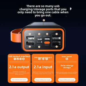 Banque d'énergie solaire de très grande capacité de 50000 MAh, charge rapide, lumière de Camping en plein air, alimentation Mobile, batterie externe Solar Energy