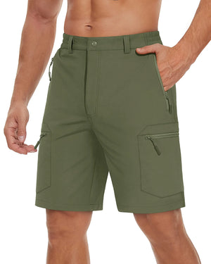 TACVASEN Short cargo d'été à 5 poches zippées, séchage rapide, pour homme, short de pêche, extensible, pour la randonnée en plein air, short de travail en nylon, léger Planète Rando