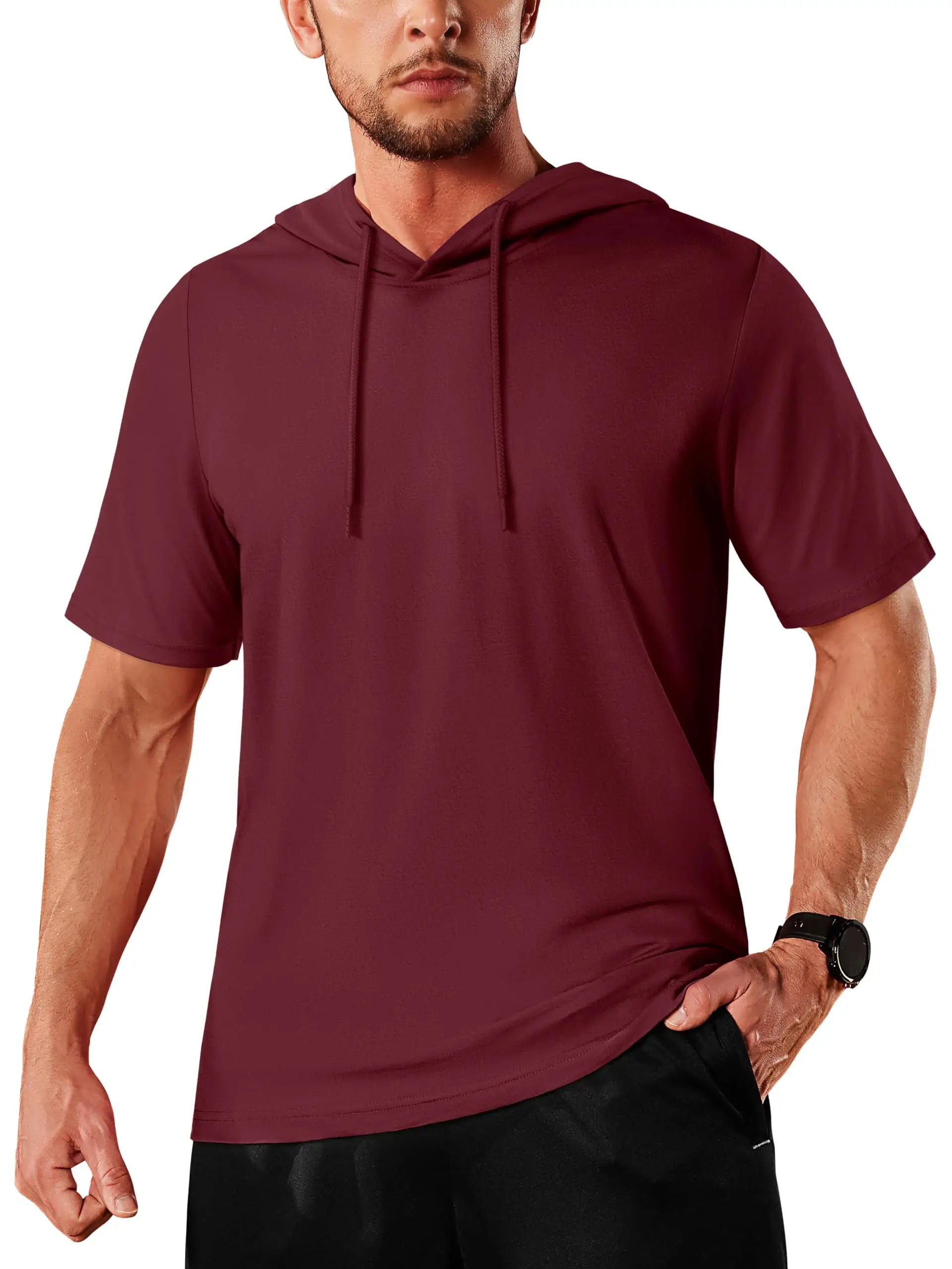 T-shirt à capuche légers en coton pour l'été, manches courtes "TACVASEN - TS300"