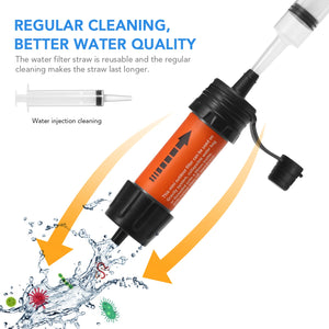 Filtre à eau extérieur, paille à boire, purificateur d'eau d'urgence, système de Filtration d'eau à ventouse, voyage Camping randonnée outils de survie Outdoor Survival