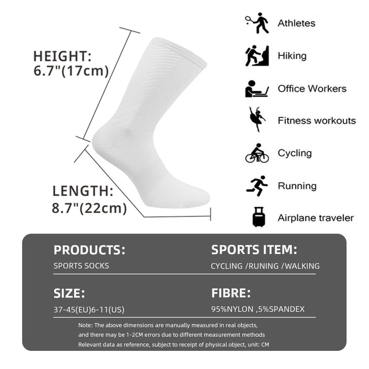 Trois paires de chaussettes de cyclisme pour hommes Daven Socks - YD-345, longueur ras du cou, en blanc, jaune néon avec accents noirs, et noir sont présentées côte à côte sur un fond blanc.