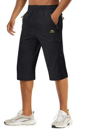 TACVASEN-Short capri d'été pour homme, vêtement long à séchage rapide, pour randonnée, camping, montagne, travail, poche zippée, pêche en plein air, 3/4 Planète Rando