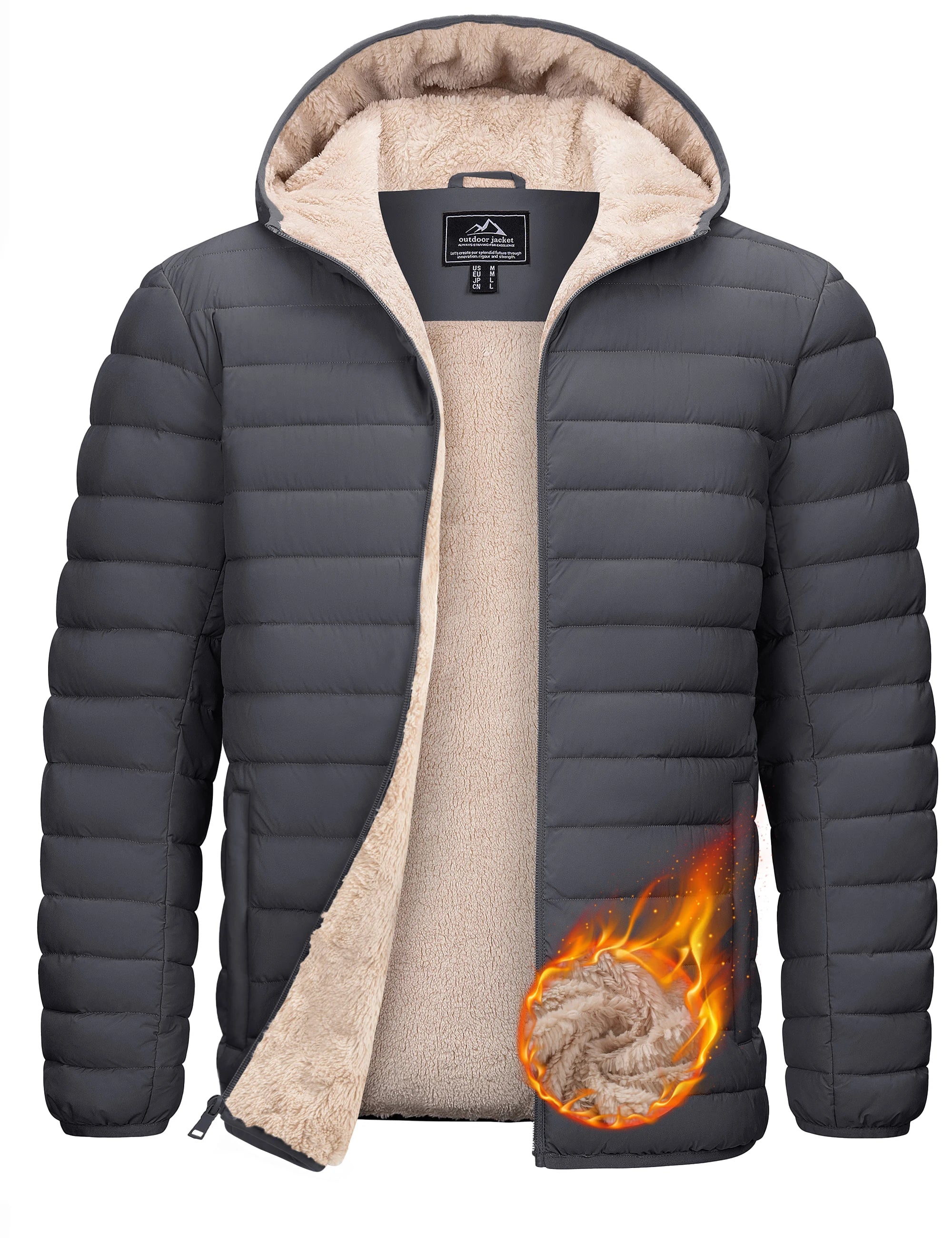 Doudoune isolante doublée sherpa imperméable à capuche "TACVASEN - CTD1"