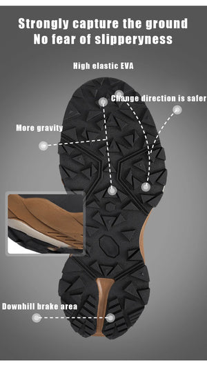 La CHRLCK "CHRLCK - KC-trail" est une chaussure de randonnée imperméable beige et noire pour homme, avec une fermeture à cadran, des lacets noirs et une robuste semelle marron. Chaussures respirantes et imperméables, idéales pour toutes vos aventures.